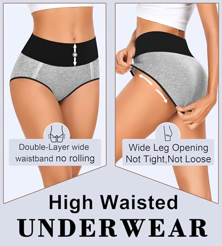 MISSWHO Cotton Womens Underwear Soft Comfortable Full Coverage Panties For Women Breathable Plus Size C Section Briefs Ladies 5 Pack X-Large - Image 2