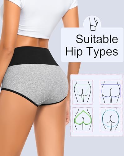 MISSWHO Cotton Womens Underwear Soft Comfortable Full Coverage Panties For Women Breathable Plus Size C Section Briefs Ladies 5 Pack X-Large - Image 4