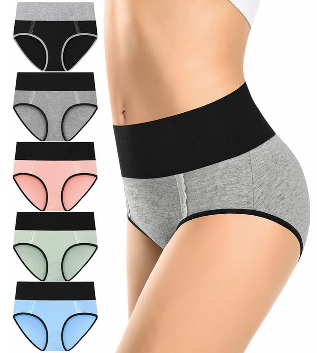 MISSWHO Cotton Womens Underwear Soft Comfortable Full Coverage Panties For Women Breathable Plus Size C Section Briefs Ladies 5 Pack X-Large - Image 1