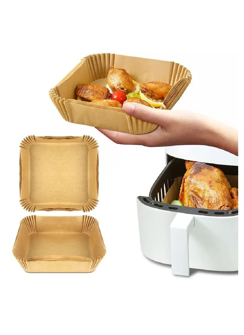 Yuwell - 100 Pcs Air Fryer Paper Liners Parchment Paper, Air Fryer Disposable Paper Liner For Microwave, Oven, Roasting Non-Stick Air Fryer Liners 200X45MM - Image 1