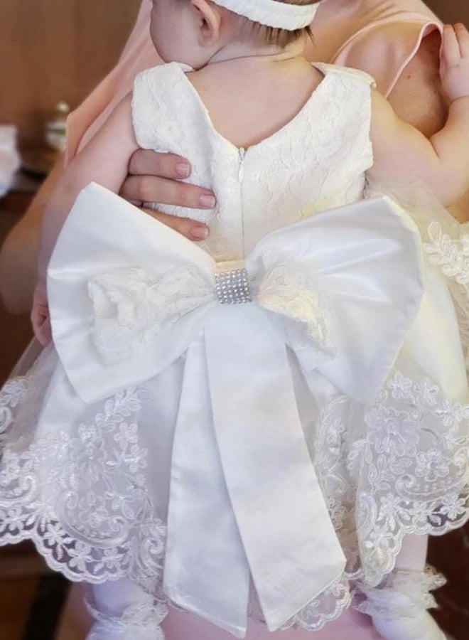 LZH Girl's Princess Flower Dress for Birthday Wedding Party - White - Image 3