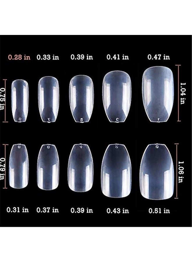 Belicia 100Pcs Short Coffin Nails Ballerina Nail Tips Full Cover Gel False Nails 10 Sizes (Clear) - Image 3