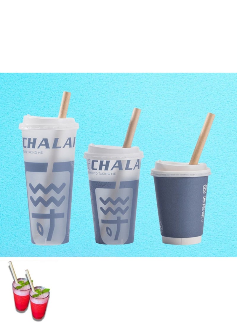 HILUKE Disposable Paper Wrapped Straws White 100PCS - Image 3