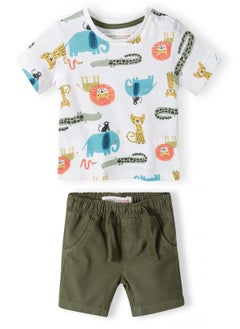 MINOTI Baby T-Shirt And Linen Short Set  - Image 1
