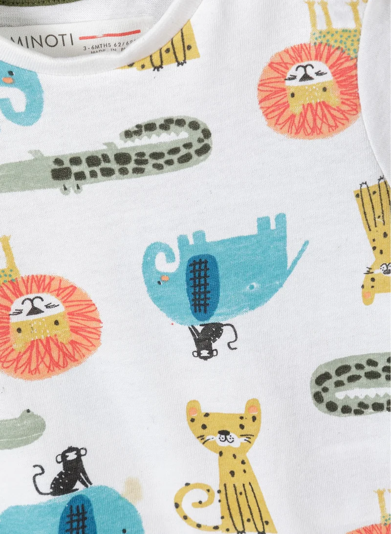 MINOTI Baby T-Shirt and Shorts Set with Animal Print