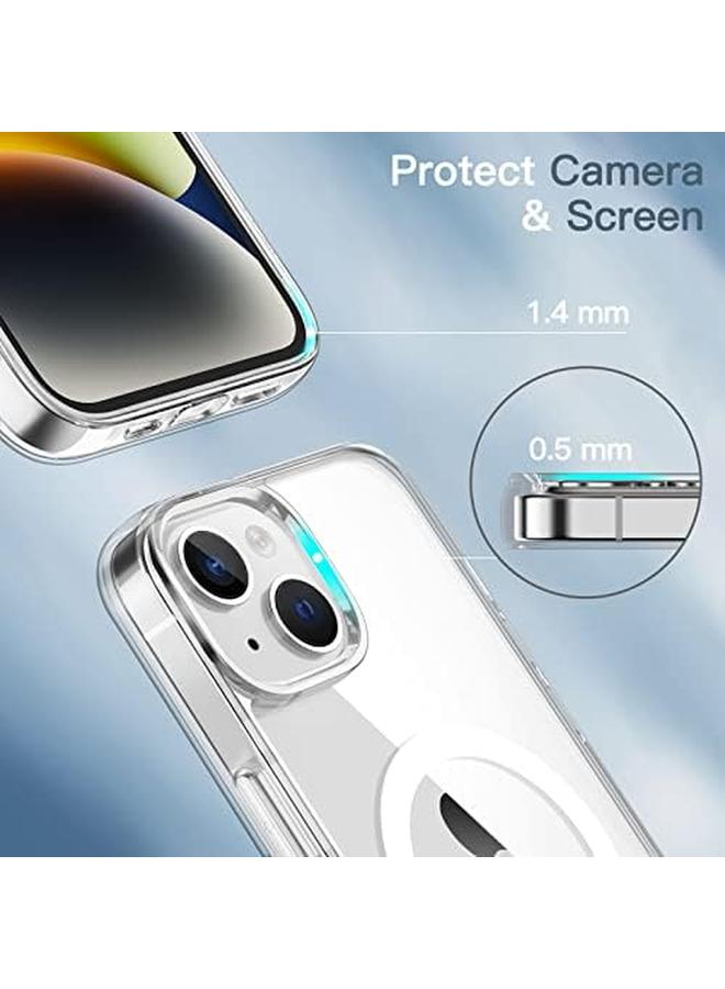 جي تيك جراب مغناطيسي لهاتف Iphone 14 Plus مقاس 6.7 بوصة متوافق مع الشحن اللاسلكي Magsafe غطاء ممتص للصدمات للهاتف مضاد للخدش شفاف - Image 5