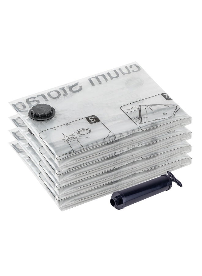 HOMESTAR 4 PCS Extra Large Vacuum Storage Bags With Hand Pump - 80x100cm Compression Bags For Clothes Blankets, Bedding Duvet,Closet Organizers, Space-Saving Travel Storage Solution - Image 1