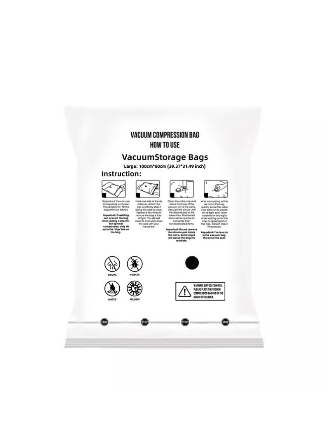 HOMESTAR 4 PCS Extra Large Vacuum Storage Bags With Hand Pump - 80x100cm Compression Bags For Clothes Blankets, Bedding Duvet,Closet Organizers, Space-Saving Travel Storage Solution - Image 2