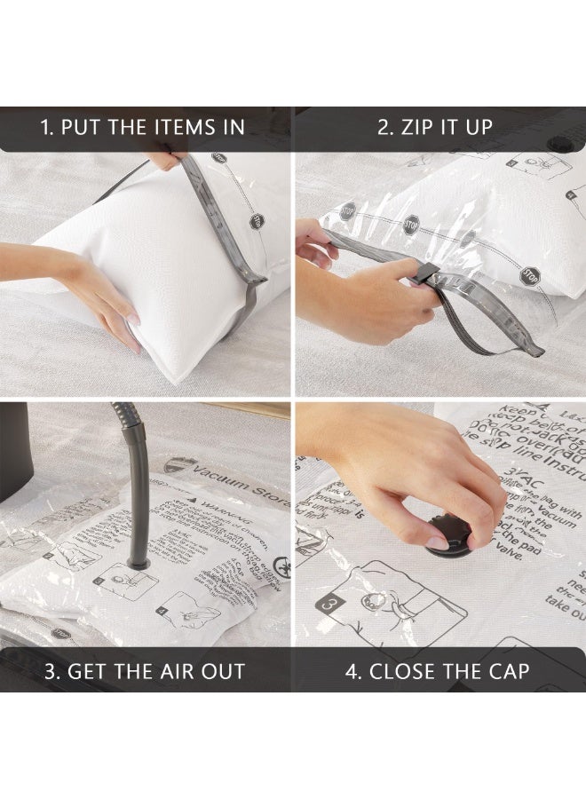 HOMESTAR 4 PCS Extra Large Vacuum Storage Bags With Hand Pump - 80x100cm Compression Bags For Clothes Blankets, Bedding Duvet,Closet Organizers, Space-Saving Travel Storage Solution - Image 4