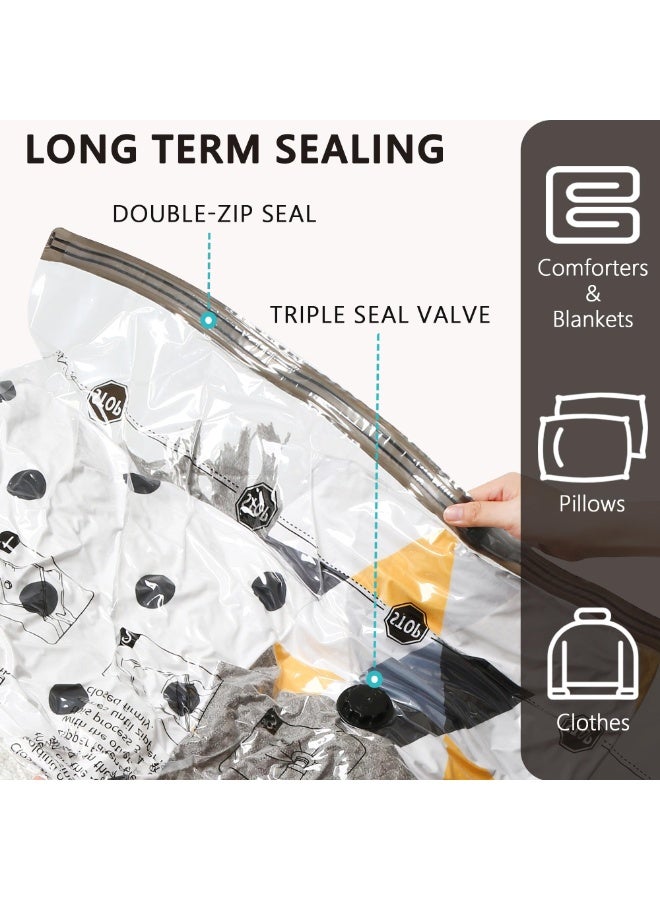 HOMESTAR 4 PCS Extra Large Vacuum Storage Bags With Hand Pump - 80x100cm Compression Bags For Clothes Blankets, Bedding Duvet,Closet Organizers, Space-Saving Travel Storage Solution - Image 5