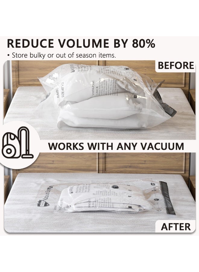 HOMESTAR 4 PCS Extra Large Vacuum Storage Bags With Hand Pump - 80x100cm Compression Bags For Clothes Blankets, Bedding Duvet,Closet Organizers, Space-Saving Travel Storage Solution - Image 3