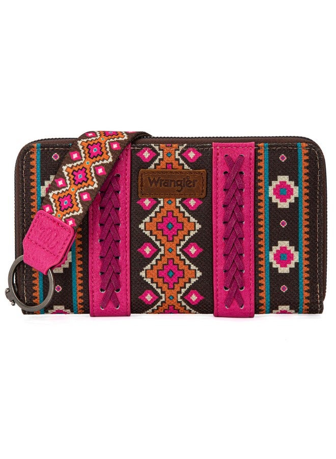Wrangler Wallet Purse For Women Western Aztec Clutch Wristlet Wallet With Credit Card Holder Lgwg2203W006Hpk - Image 1