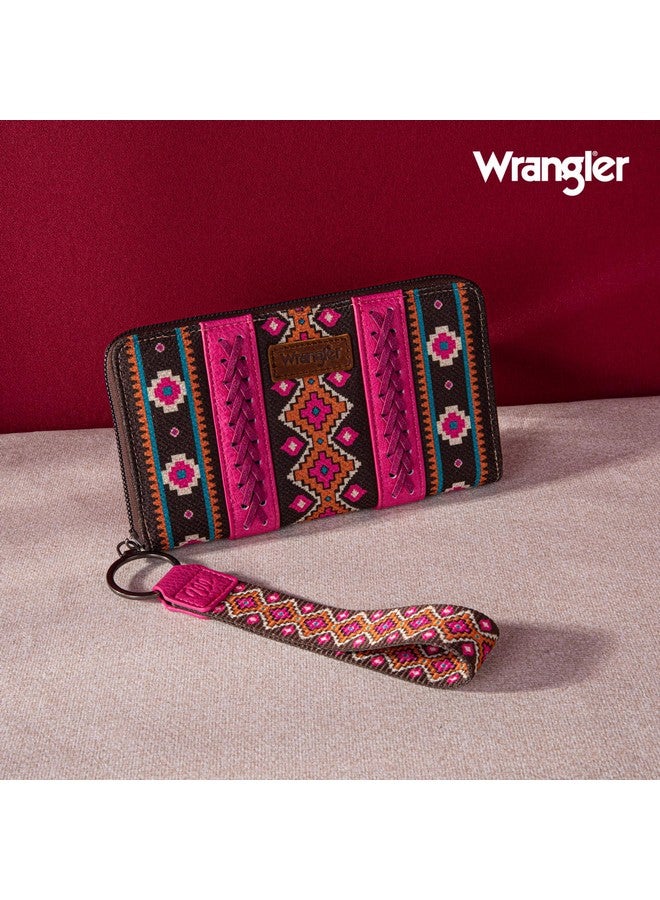 Wrangler Wallet Purse For Women Western Aztec Clutch Wristlet Wallet With Credit Card Holder Lgwg2203W006Hpk - Image 2