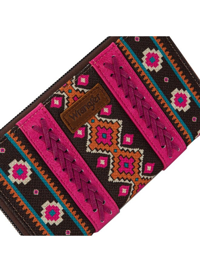 Wrangler Wallet Purse For Women Western Aztec Clutch Wristlet Wallet With Credit Card Holder Lgwg2203W006Hpk - Image 3
