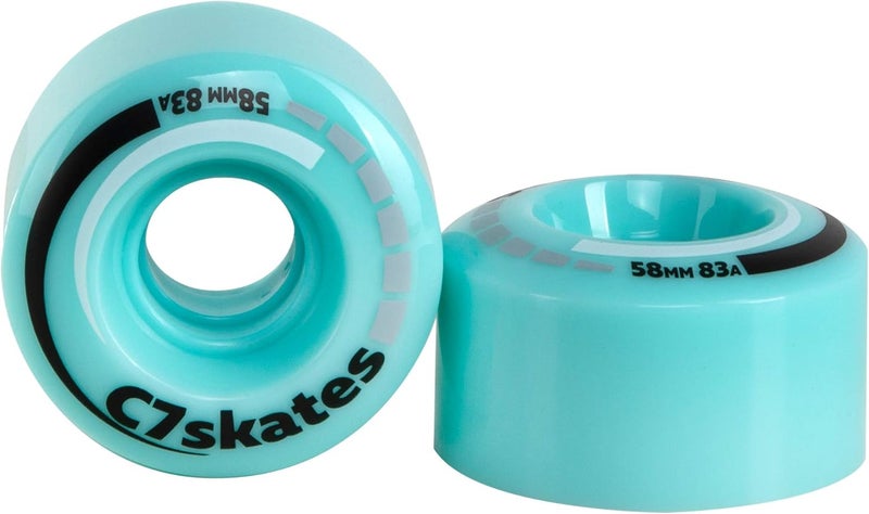 C SEVEN C7skates Premium Roller Skate Wheels (Aquamarine) - Image 2