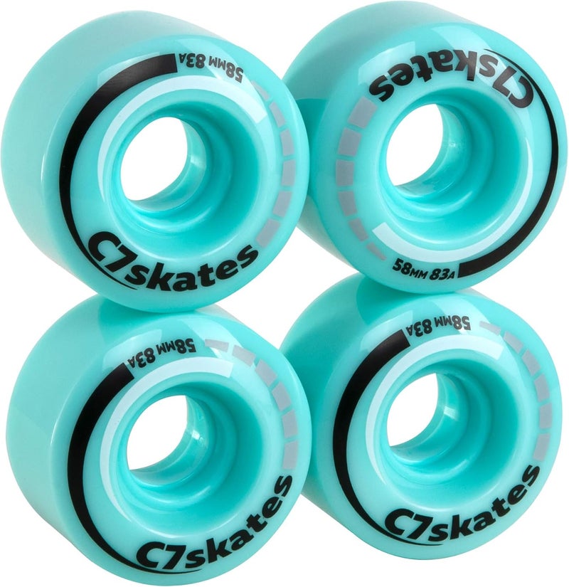 C SEVEN C7skates Premium Roller Skate Wheels (Aquamarine) - Image 1