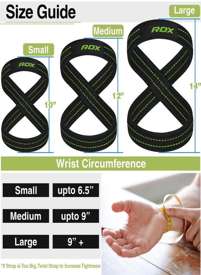 ار دي اكس أحزمة رفع الأثقال RDX على شكل الرقم 8، حزام مانع للانزلاق مع أساور لدعم المعصم، مناسبة لتمارين الجيم، ورفع الأثقال، وكمال الأجسام، وتدريبات القوة واللياقة البدنية، ومقبض يدوي للرجال. - Image 3