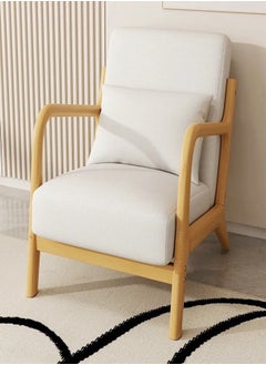 Raffine Multifunction Mid Century Modern Armrest Side Upholstered Accent Chair Cushioned Sofa Chair Retro Chair with Arm for Office Reception Hall Living Room Garden Balcony Yard Poolside 60x73x70 cm  - Image 2