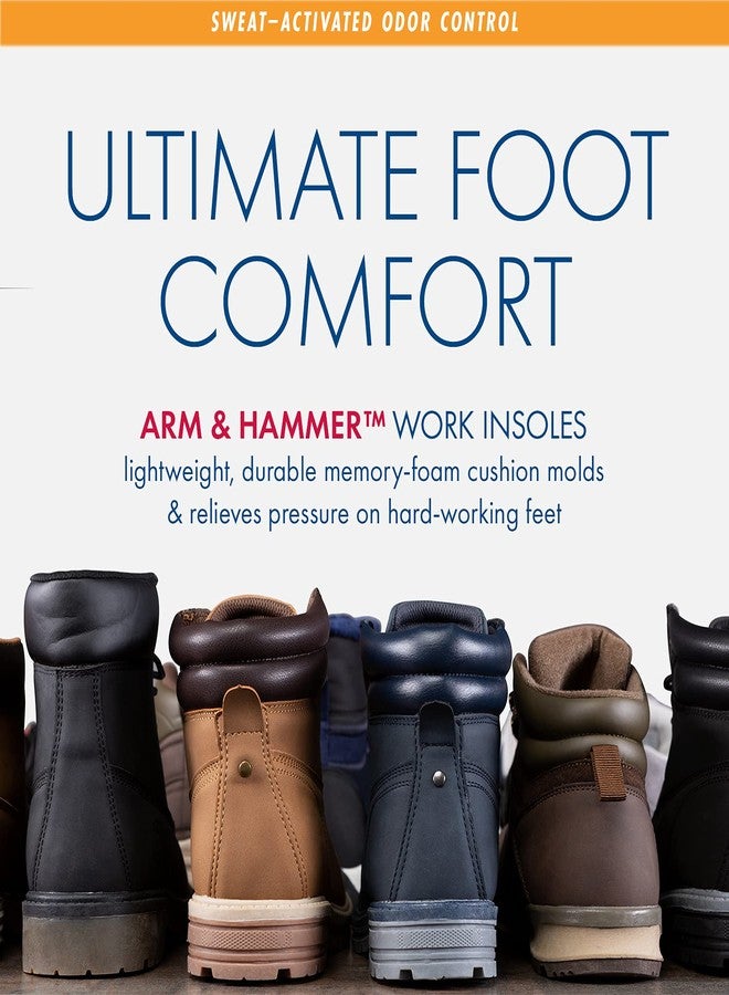 Arm & Hammer Memory Foam Work Insoles for Men and Women, Pair of Anti-Fatigue Memory Foam Inserts with Arch Support for Work Boots, Sneakers, Or Dress Shoes. (1 Pack) - Image 2
