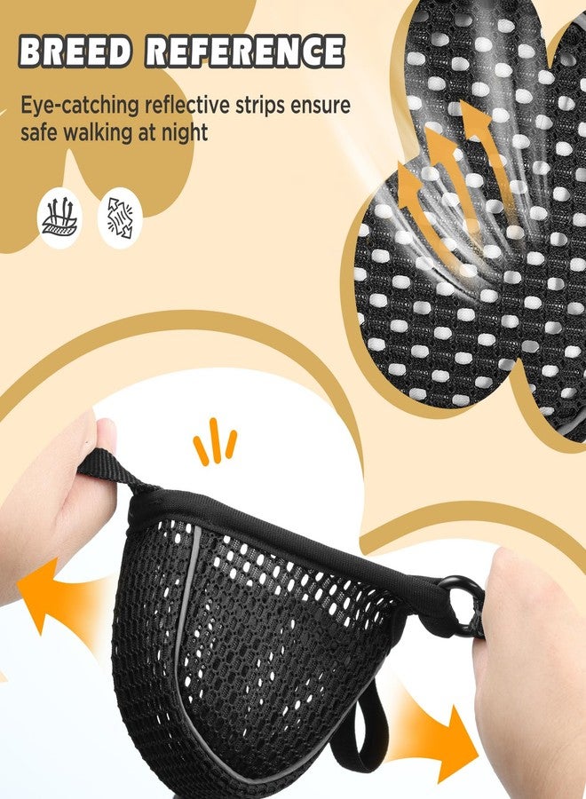 BONTHEE Dog Muzzle,Soft Nylon Muzzles Anti Biting Barking Chewing,Breathable Reflective Adjustable Loop Pets for Small Medium Large Sized Dogs,Allows Panting and Drinking(Black M) - Image 2