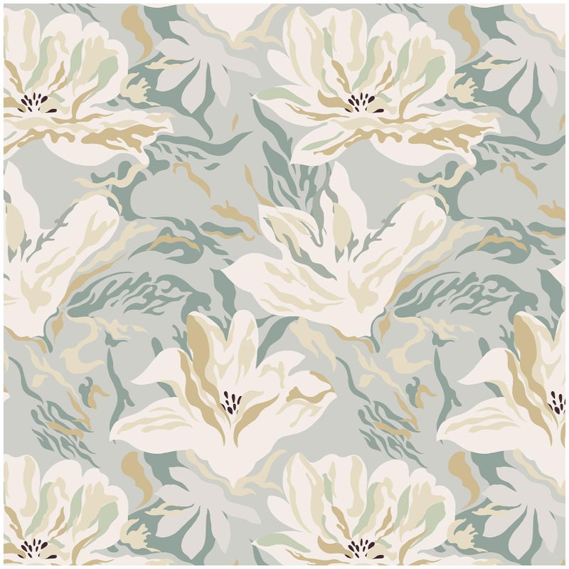 Theper Floral Peel and Stick Wallpaper Boho 17.3"Ã—78.8" Flower Wallpapers Removable Self Adhesive Wallpaper for Bedroom Vintage Wall Paper for Bathroom Home Floral Contact Paper Vinyl - Image 1