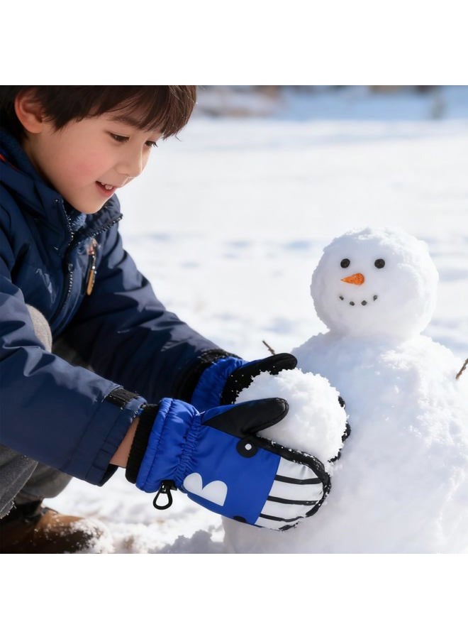 IZUS Toddler Water-Repellent Mittens Shark Full-Finger-Gloves Winter Warm Snowboarding-Skiing Gloves for Kids 4-8T, Blue for 4-8t, Fit for 4T-8T - Image 3