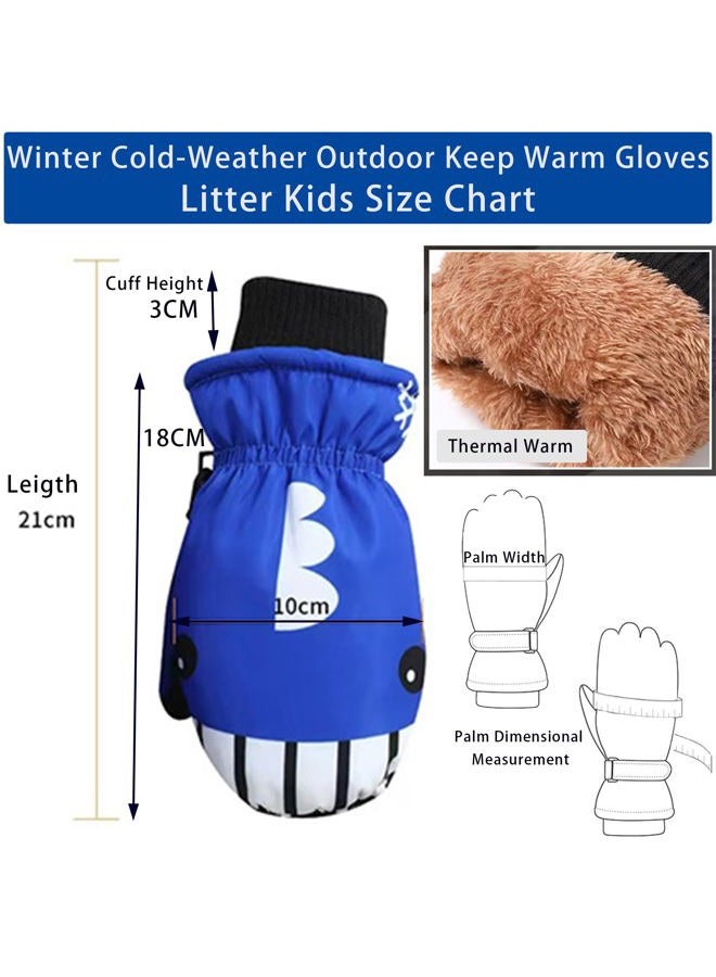 IZUS Toddler Water-Repellent Mittens Shark Full-Finger-Gloves Winter Warm Snowboarding-Skiing Gloves for Kids 4-8T, Blue for 4-8t, Fit for 4T-8T - Image 5