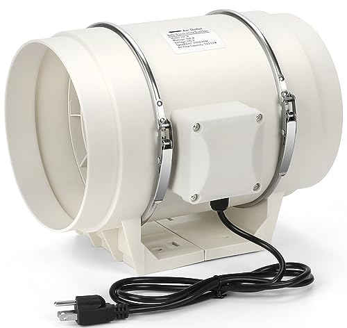 Nalle 8 Inchs Inline Duct Fan Radon Fan 168W 740 CFM Ventilation Exhaust Blower Fans Efficient Quiet Copper Motor for Ducting Vents Bathroom Kitchen Grow Tents Hydroponics - Image 1