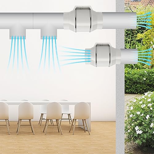 Nalle 8 Inchs Inline Duct Fan Radon Fan 168W 740 CFM Ventilation Exhaust Blower Fans Efficient Quiet Copper Motor for Ducting Vents Bathroom Kitchen Grow Tents Hydroponics - Image 5