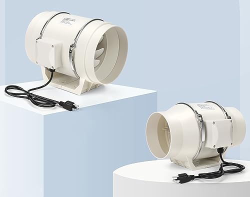 Nalle 8 Inchs Inline Duct Fan Radon Fan 168W 740 CFM Ventilation Exhaust Blower Fans Efficient Quiet Copper Motor for Ducting Vents Bathroom Kitchen Grow Tents Hydroponics - Image 4
