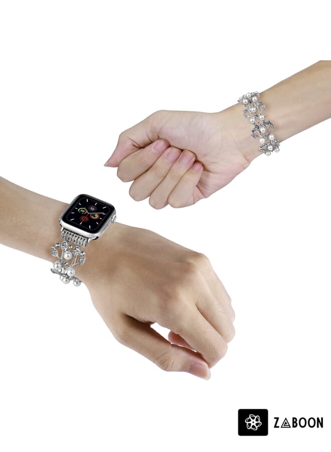 Zaboon Four-leaf Bead Metal  Watch Band For Apple Watch Ultra 49mm - Image 3