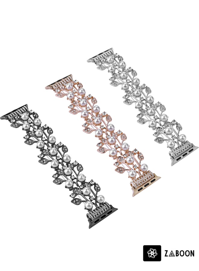 Zaboon Four-leaf Bead Metal  Watch Band For Apple Watch Ultra 49mm - Image 5