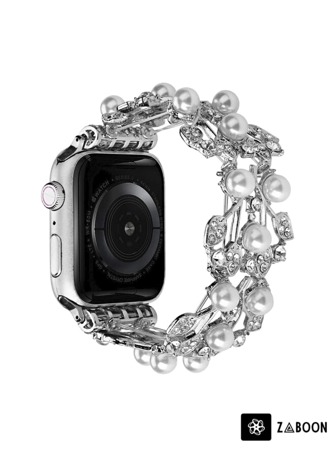 Zaboon Four-leaf Bead Metal  Watch Band For Apple Watch Ultra 49mm - Image 1