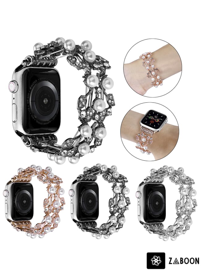 Zaboon Four-leaf Bead Metal  Watch Band For Apple Watch Ultra 49mm - Image 4