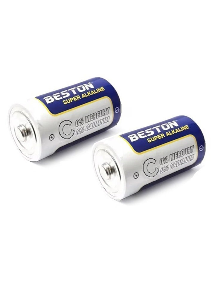بيستون مجموعة بطاريات Beston C Super Alkaline من قطعتين