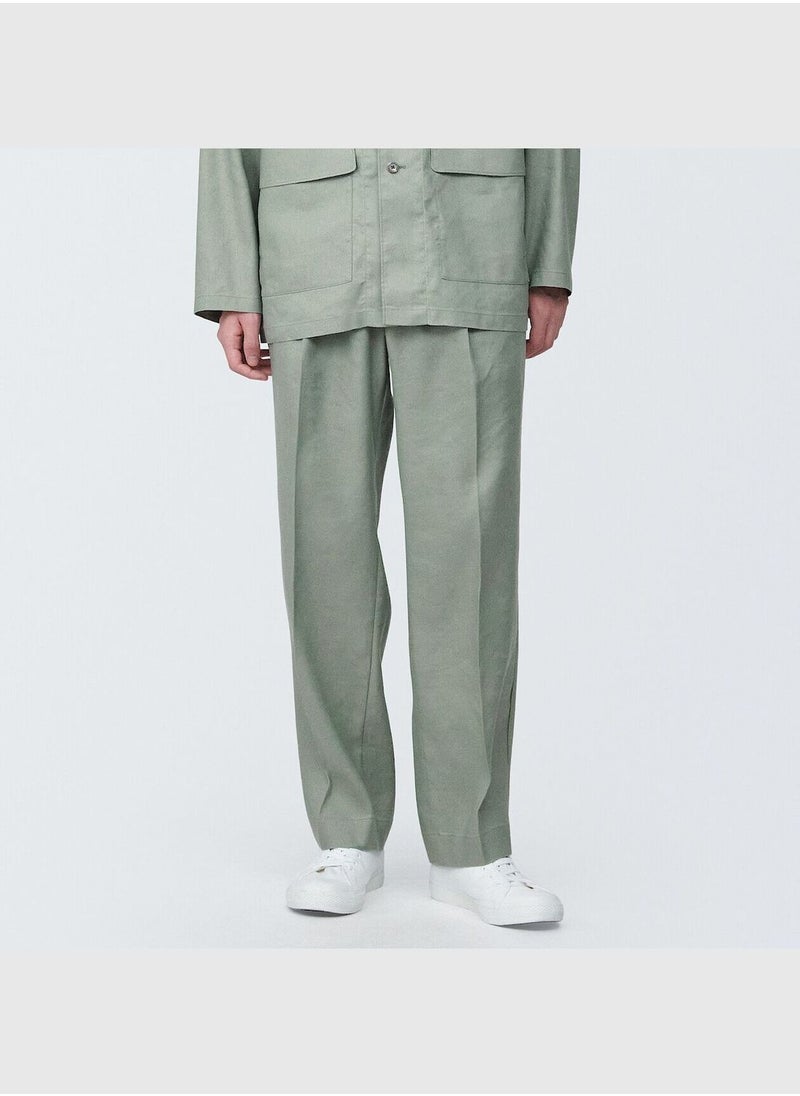 MUJI Hemp Blended Straight Pants  - Image 1