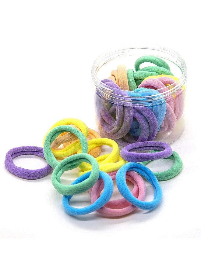 CHIROGRAPHY Cotton Blend Hair Bands for Women and Girls | Rainbow Color Elastic Ponytail Holders | Hair Bands for Curly & Thick Hair (48 Pcs, Multicolor) - Image 1