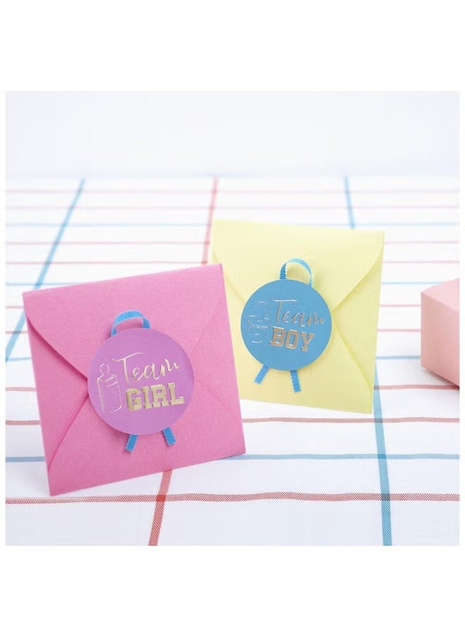 واي جيه 48 ملصقا للكشف عن نوع الجنس لدعوات الحزب وألعاب التصويت ملصقات الفريق أو الفتيات للكشف عن الأحزاب ملصقات استحمام الأطفال ملصقات الزينة (سهلة التقشير والعصا) - Image 5