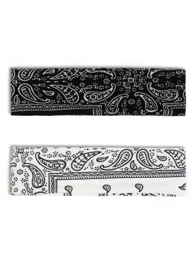 TERSE Paisely Headbands for Women Short Hair Bandana Headbands Non Slip Elastic Sweat Hairbands Soft Fabric Workout Yoga Running Sport Thin Hair Wrap for Girls - Image 2
