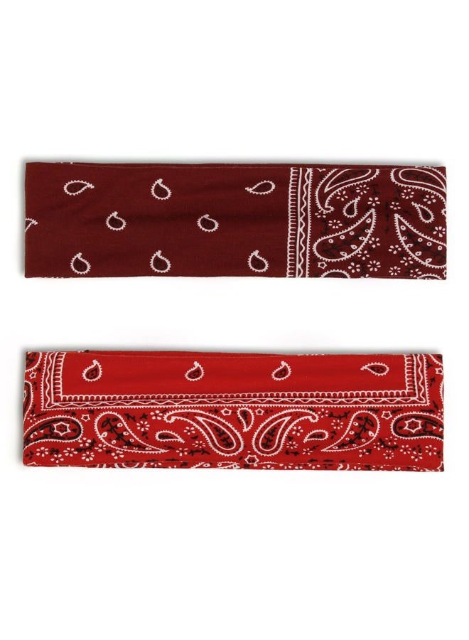 TERSE Paisely Headbands for Women Short Hair Bandana Headbands Non Slip Elastic Sweat Hairbands Soft Fabric Workout Yoga Running Sport Thin Hair Wrap for Girls - Image 3
