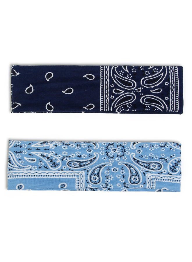 TERSE Paisely Headbands for Women Short Hair Bandana Headbands Non Slip Elastic Sweat Hairbands Soft Fabric Workout Yoga Running Sport Thin Hair Wrap for Girls - Image 4