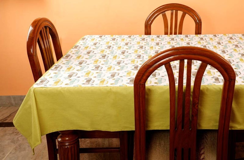 Dekor World Car Printed Green Table Cover (Pack of 1) 150X150 Cm / 60X60 Inches 4 Seater Dinning Table - Image 3