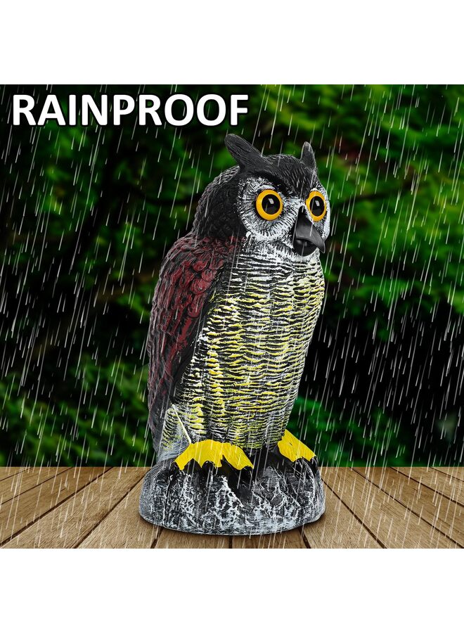3 قطع من طُعم البومة المزيفة لإخافة الطيور، طُعم بومة واقعي مقاس 15.7 بوصة لإخافة الطيور، الراكون، السناجب، الحمام، منحوتة بلاستيكية طاردة للطيور، ديكور حديقة للفناء، الحديقة، الفناء - Image 4