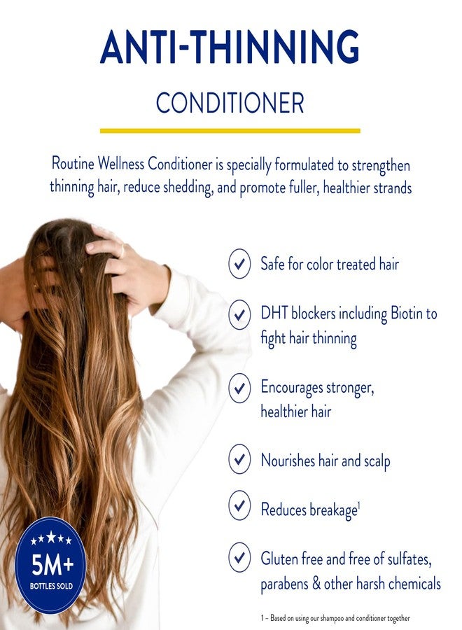 Routine Wellness Anti-Thinning Deep Conditioner for Thinning Hair - DHT Blocker for Hair Loss in Men & Women - Promotes Healthy Hair - Unscented 14oz - Image 3