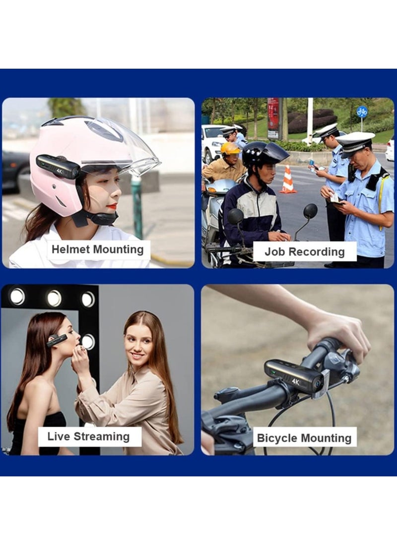 AROAQ - 4K 30FPS Mounted Camera Wearable WiFi Video Camcorder Camera 120°Wide Angle Lens Anti-Shake APP Control Camera - Image 1