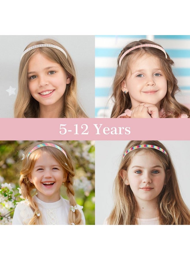 WLLHYF - Glitter Headband 4Pcs Plastic Sparkly Cute Non Slip Chunky Hairbands Thick Bling Confetti Rainbow Hair Bands With Teeth Little Girls Colorful Hair Accessories - Image 1