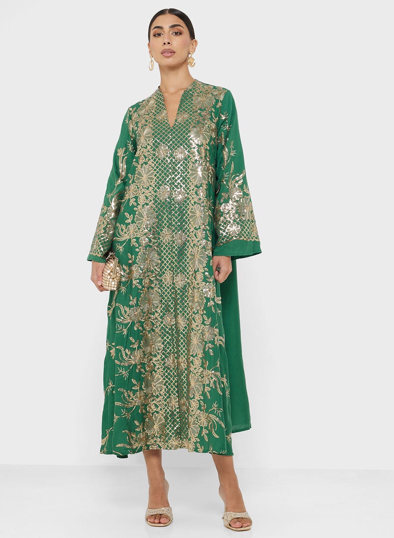 Khizana Embroidered Jalabiya - Image 1