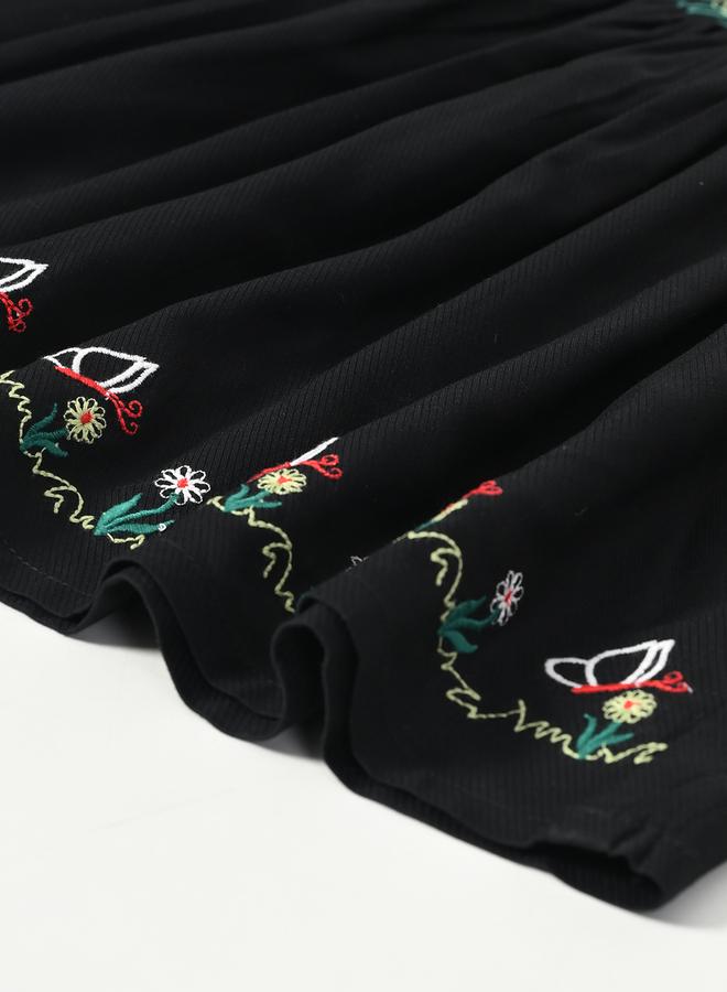 BELLA MODA Embroidered A-Line Dress - Image 5