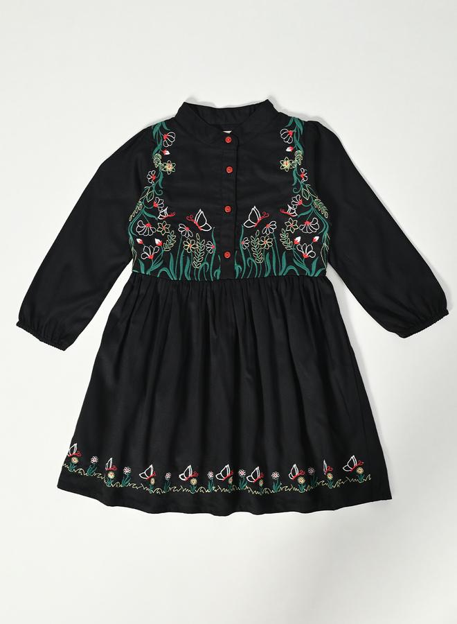 BELLA MODA Embroidered A-Line Dress - Image 2