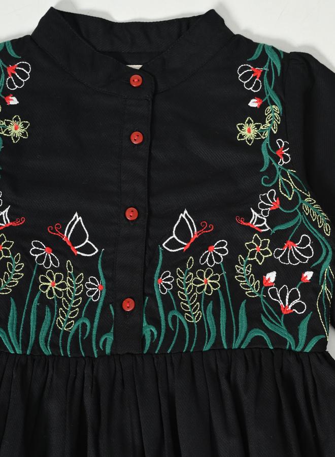 BELLA MODA Embroidered A-Line Dress - Image 4